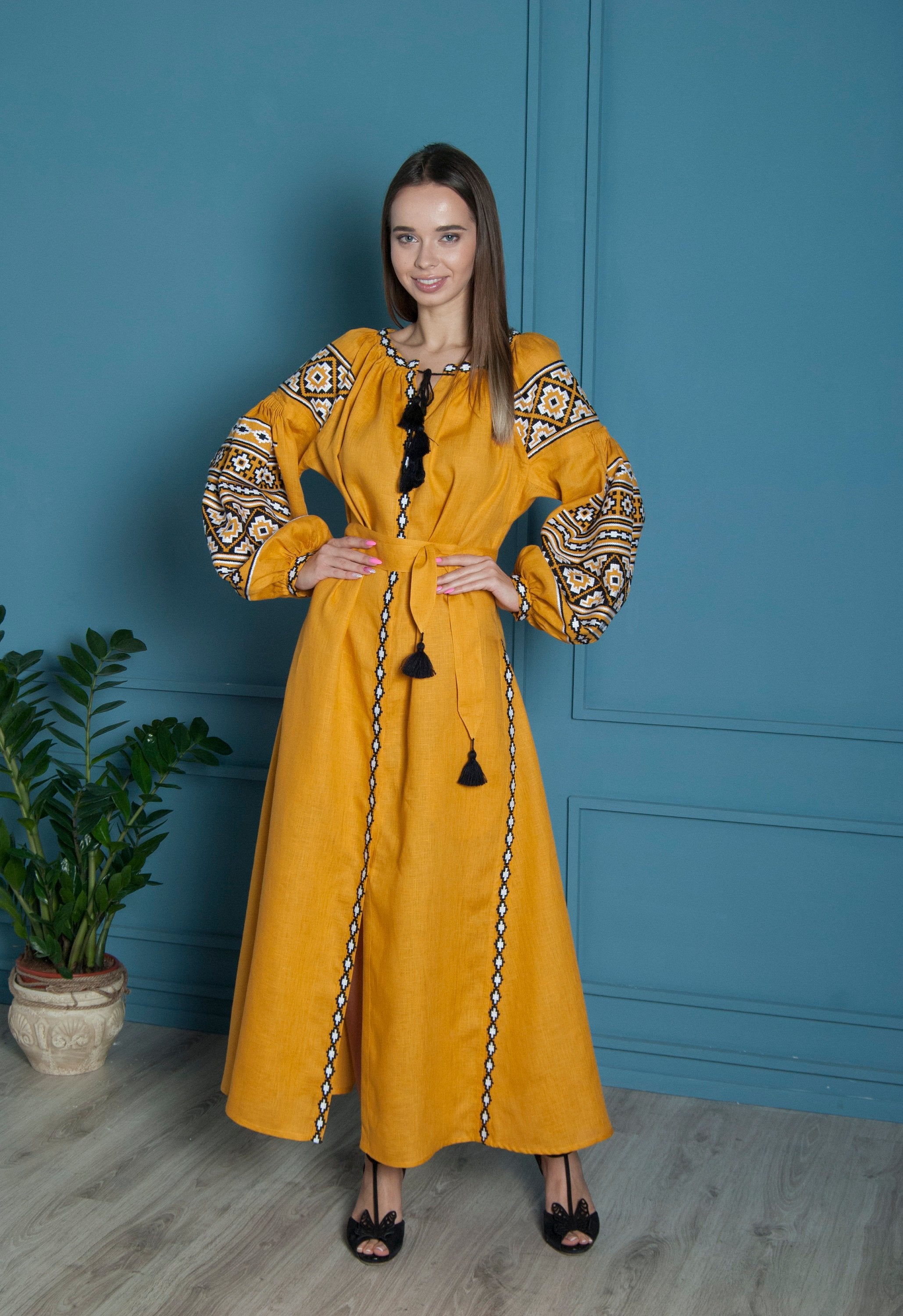 Ukrainian Vyshyvanka Boho Dress for Women