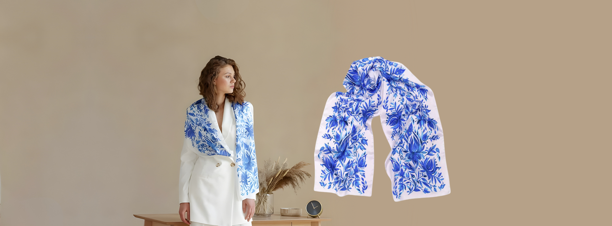 NDUkraine Ukrainian shawl with traditional floral pattern