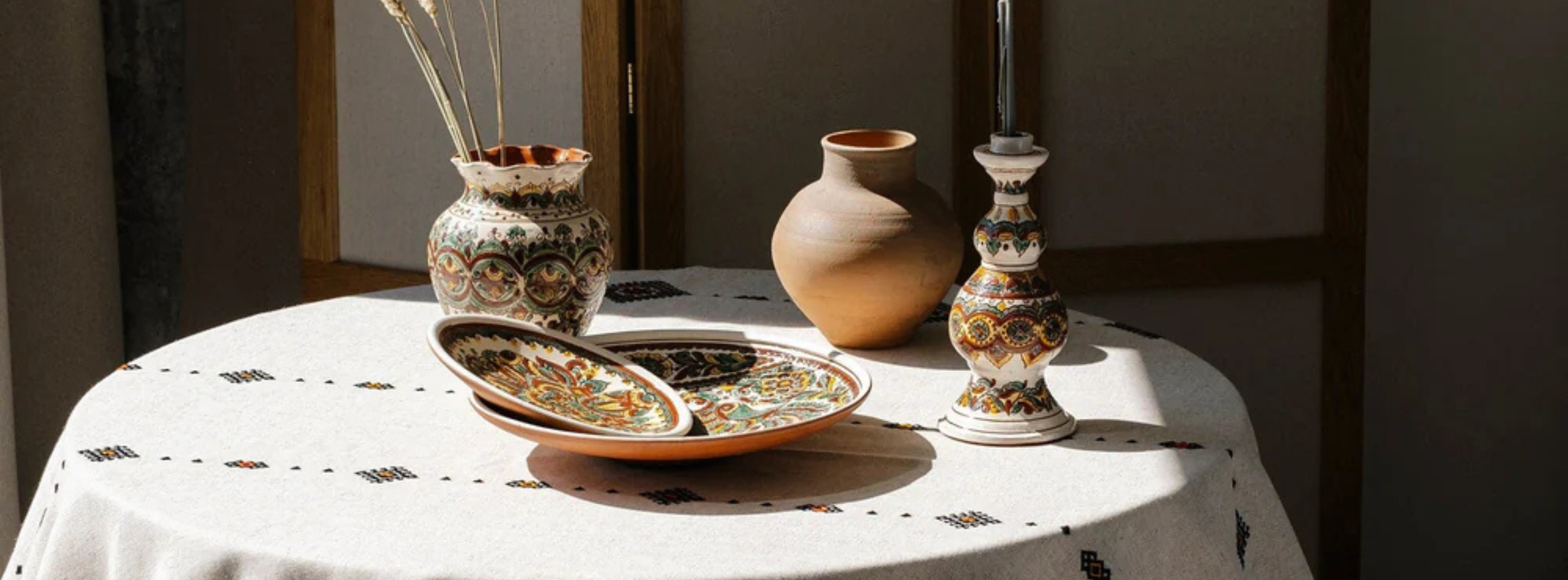 Traditional Ukrainian Easter textile with delicate embroidery from NDUkraine, perfect for festive spring table decor.