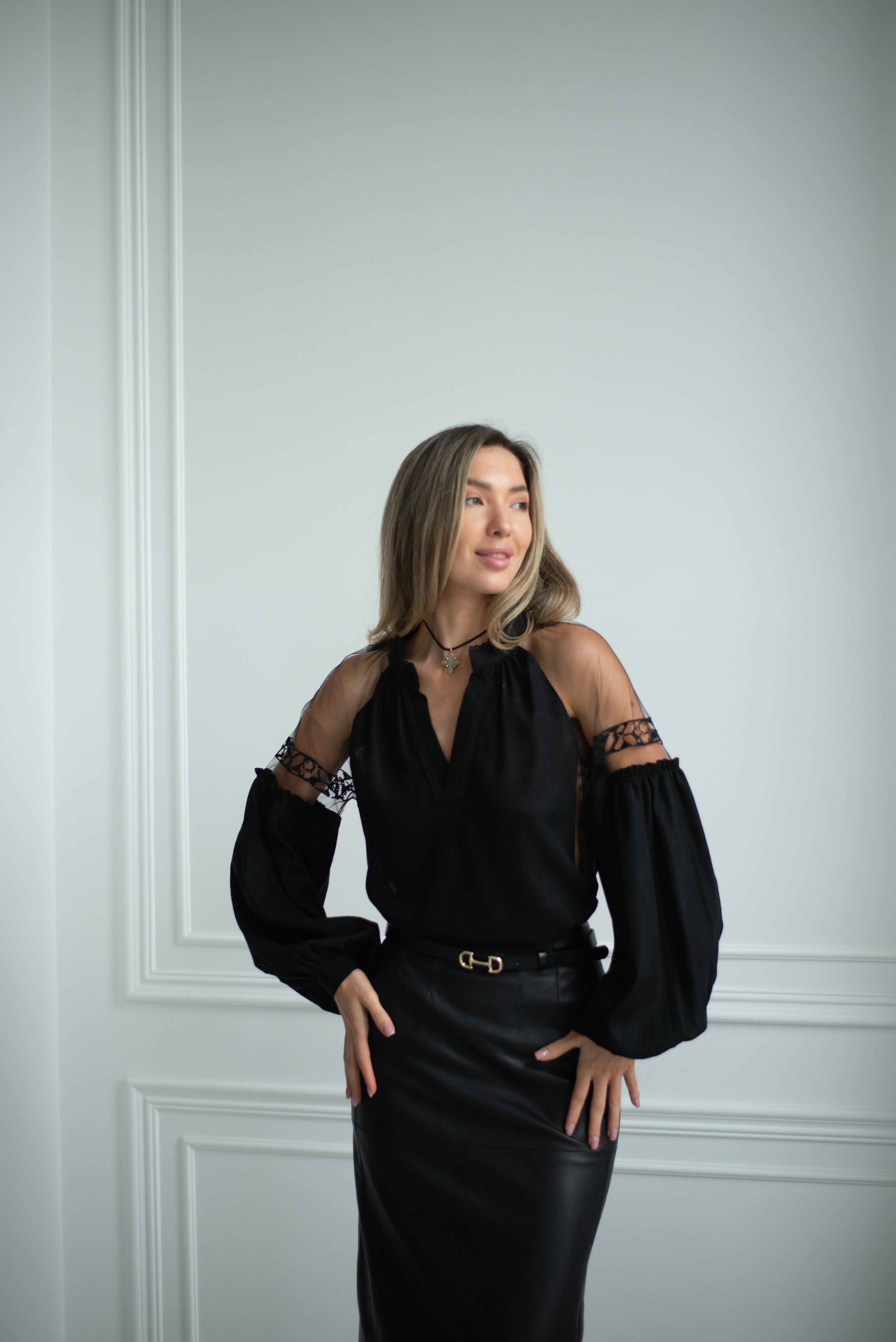 Black on black embroidered blouse Ukrainian vyshyvanka bohemian ethnic shirt boho chic peasant