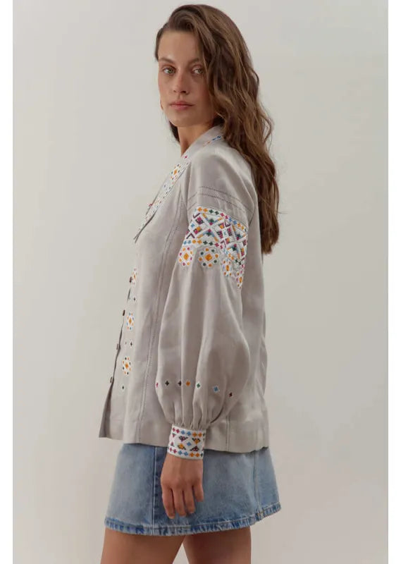 Ukrainian embroidered blouse Podilska vyshyvanka bohemian ethnic shirt boho chic top