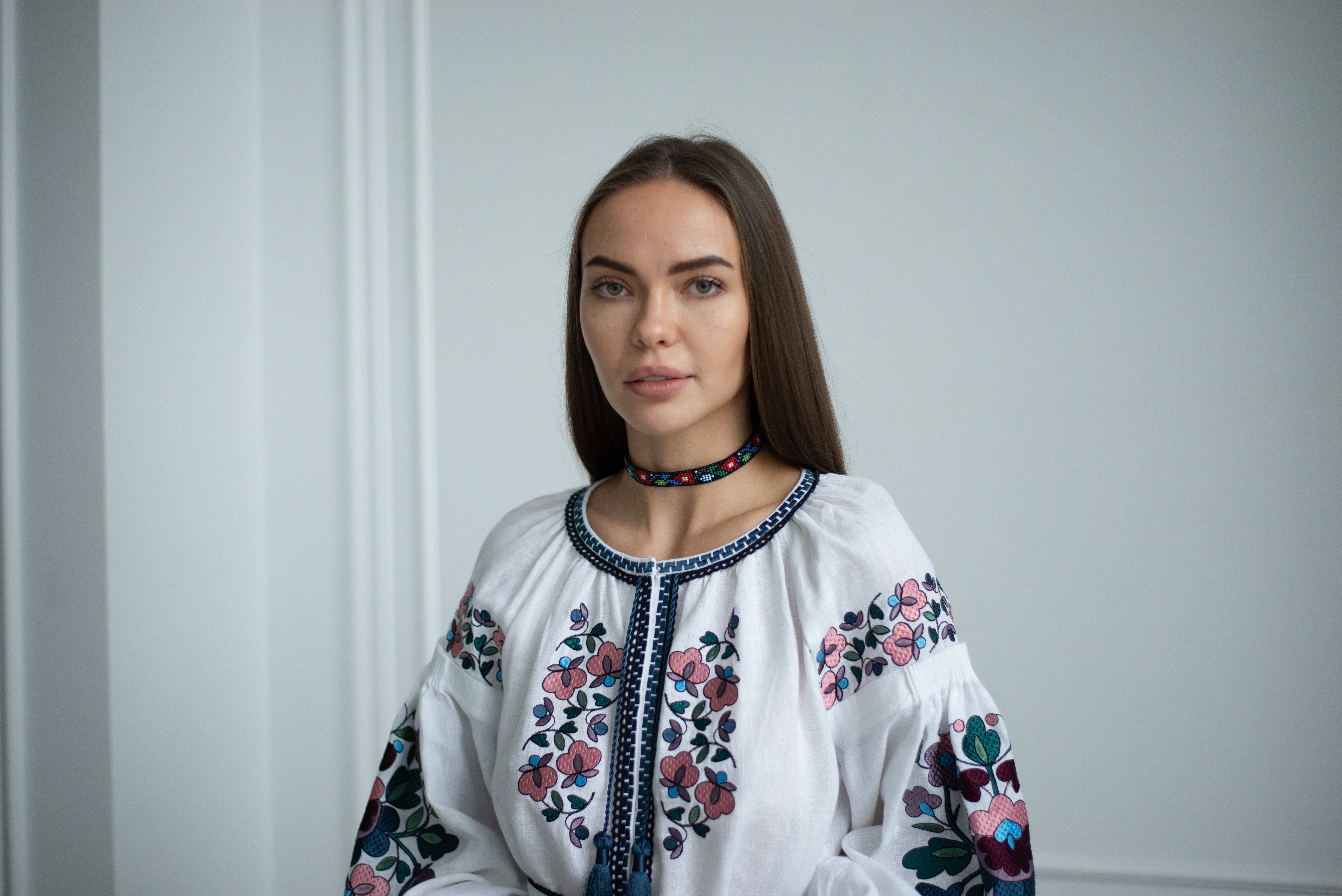 White Linen Embroidered Dress with Embroidery Ukrainian Mexican Dress Kaftan Abaya, Caftan Boho style Vita Kin Christmas
