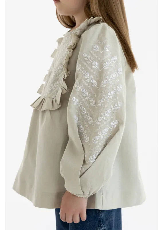 Modern embroidered shirt for girls