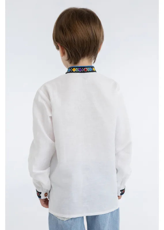 White shirt for boy Embroidered shirt