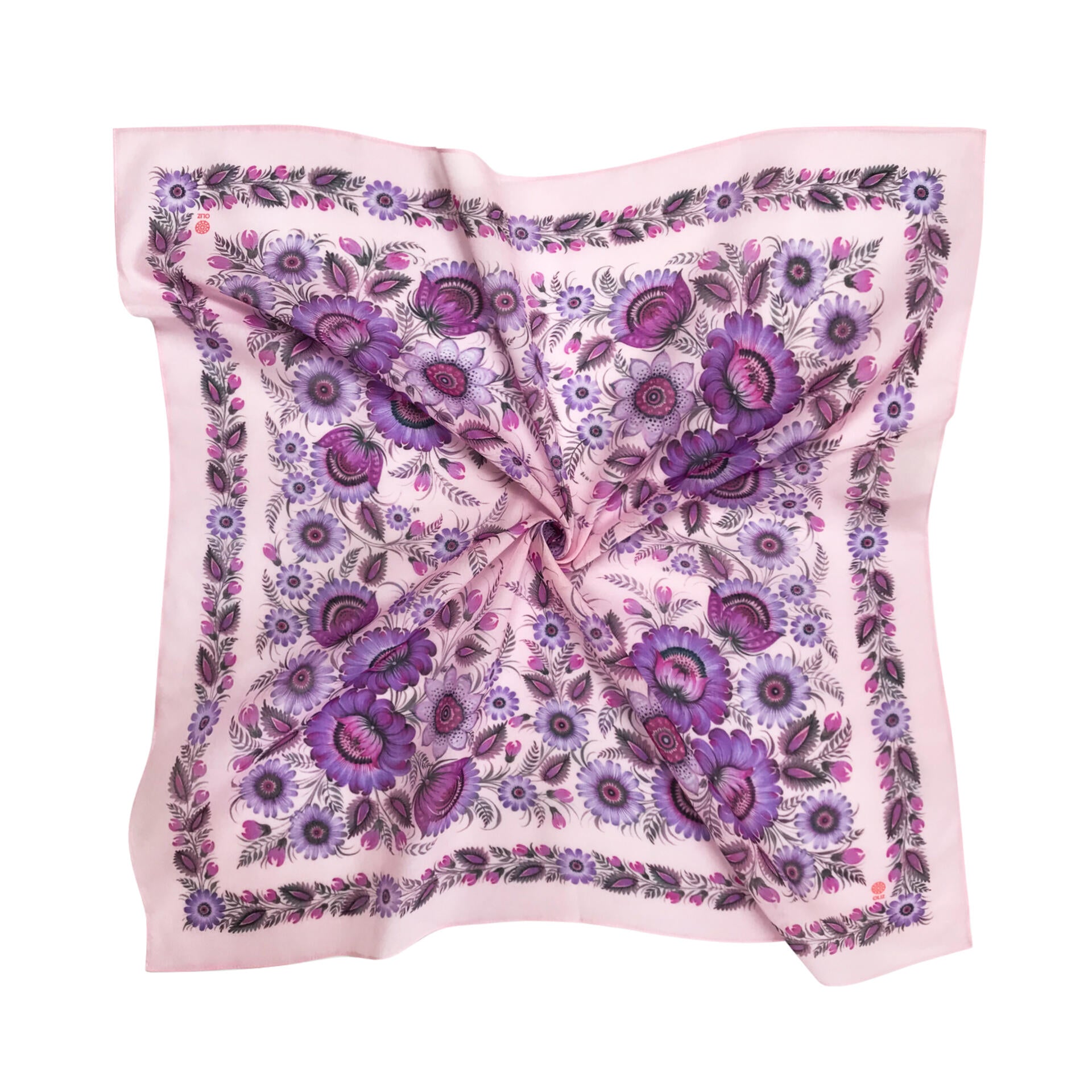 Pink Bohemian 100% Silk Ethnic Shawl - Hand Painted Scarf