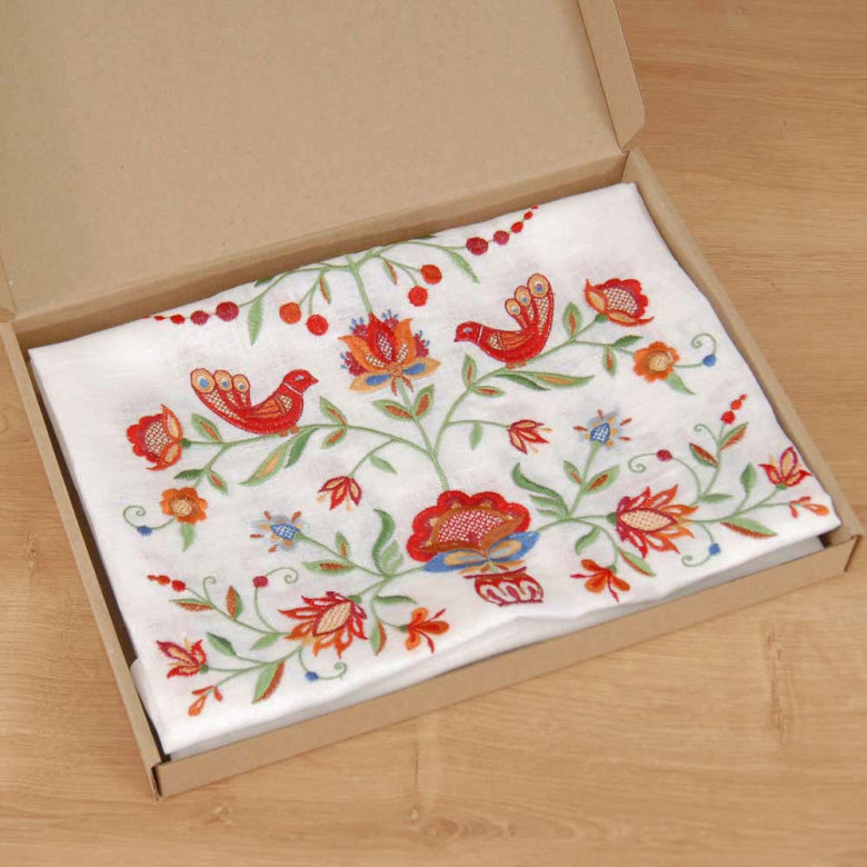 "Tree of Life Embroidered Tablecloth 140x45 cm - Ukrainian Design"