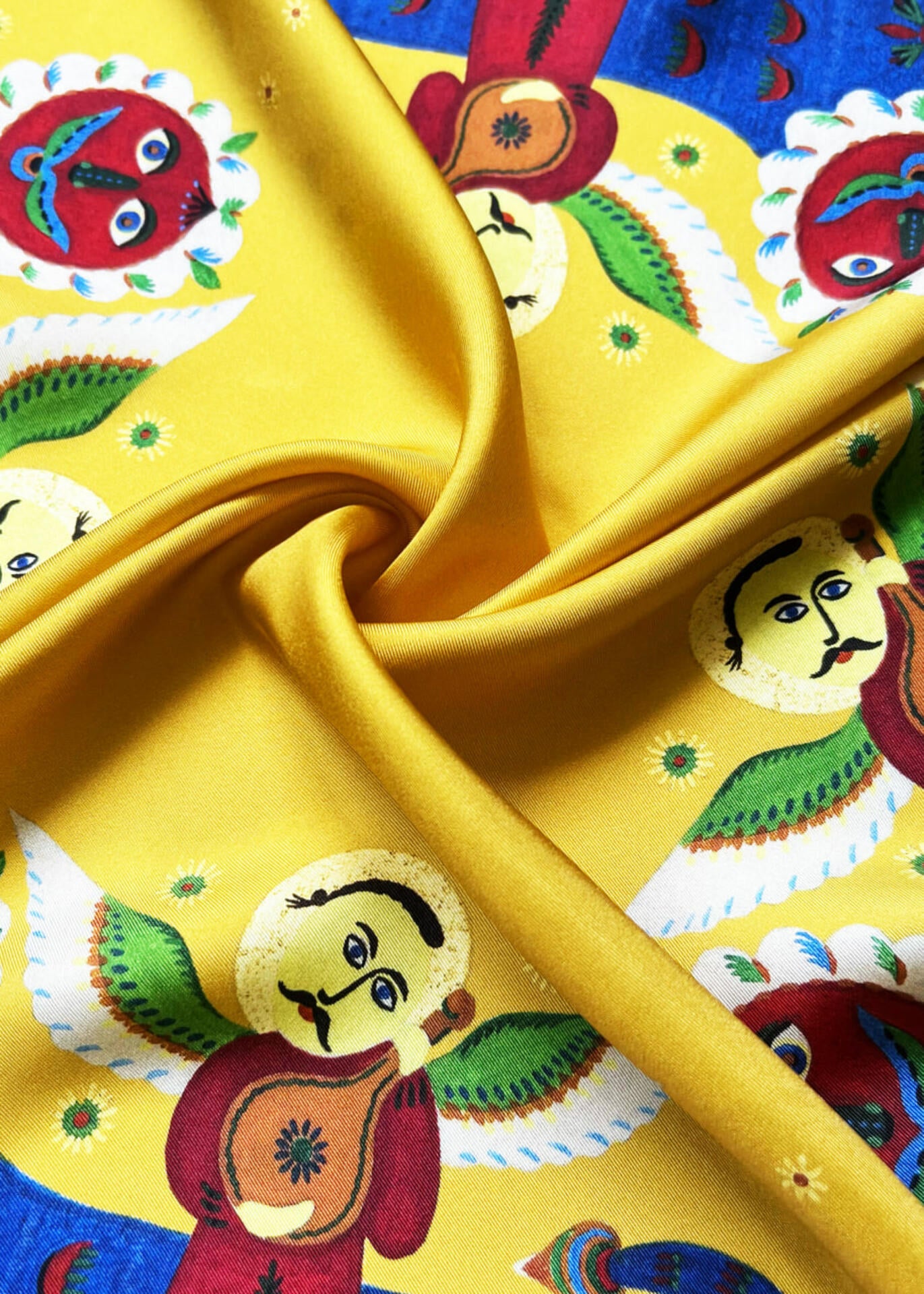 Yellow Bohemian 100% Silk Shawl Angel - Hand-Painted Scarf from Dreams Collection