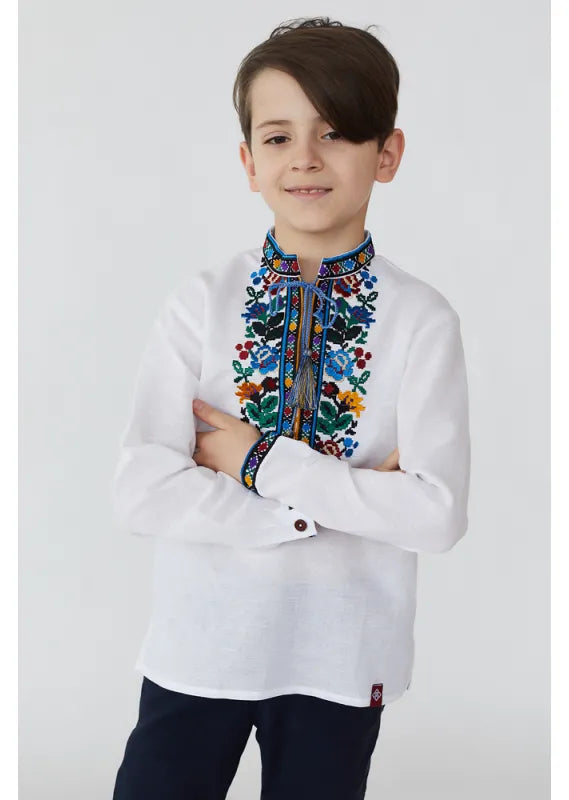 White shirt for boy Embroidered shirt
