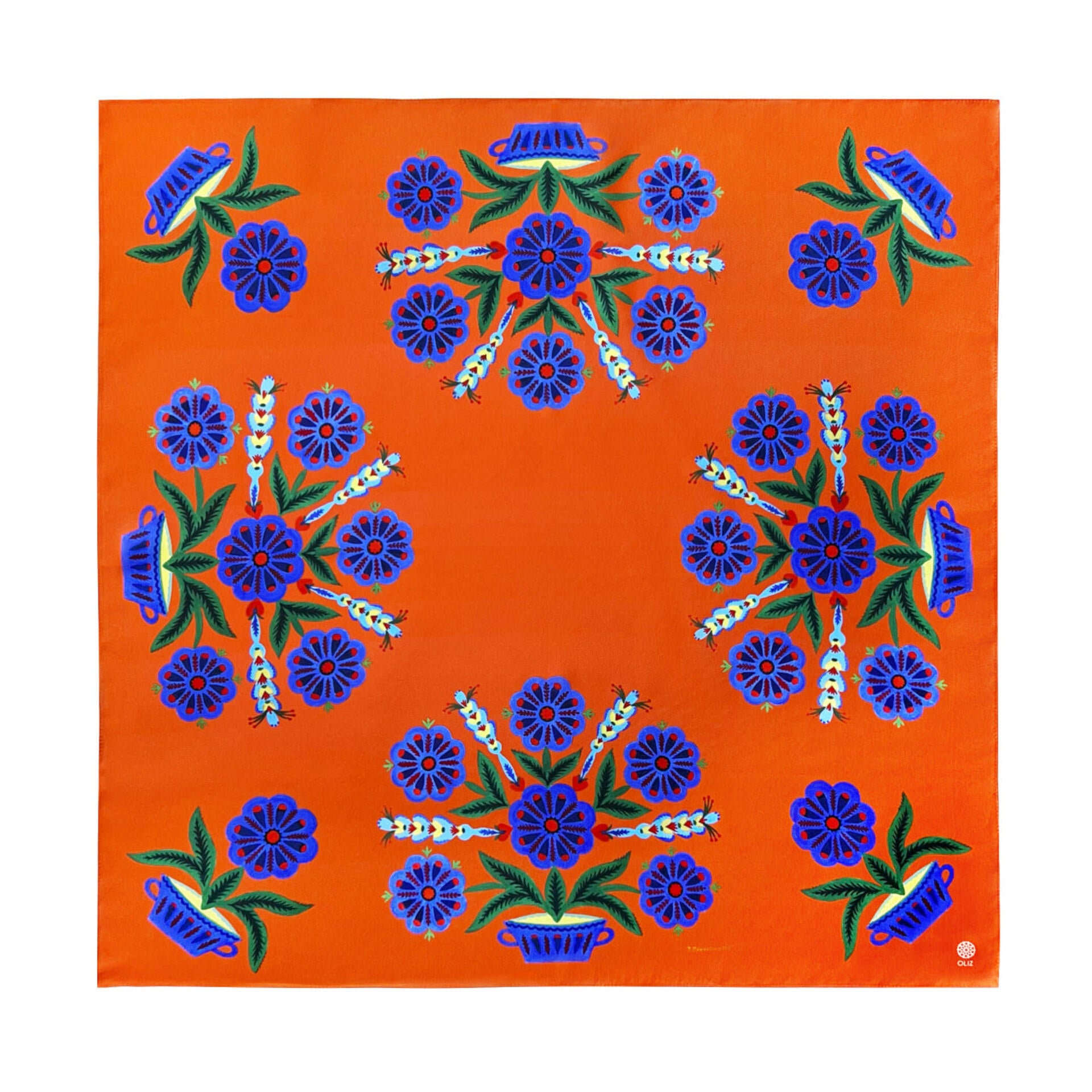 Orange Bohemian 100% Silk Shawl