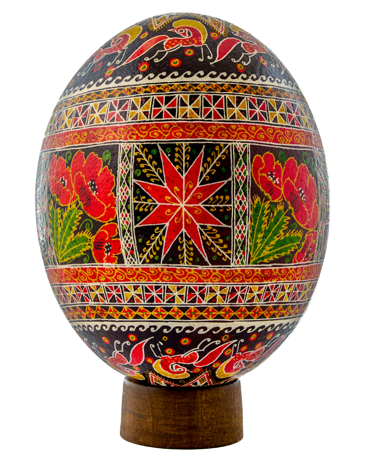 Ukrainian Hand-Painted Easter Ostrich Egg Pysanka