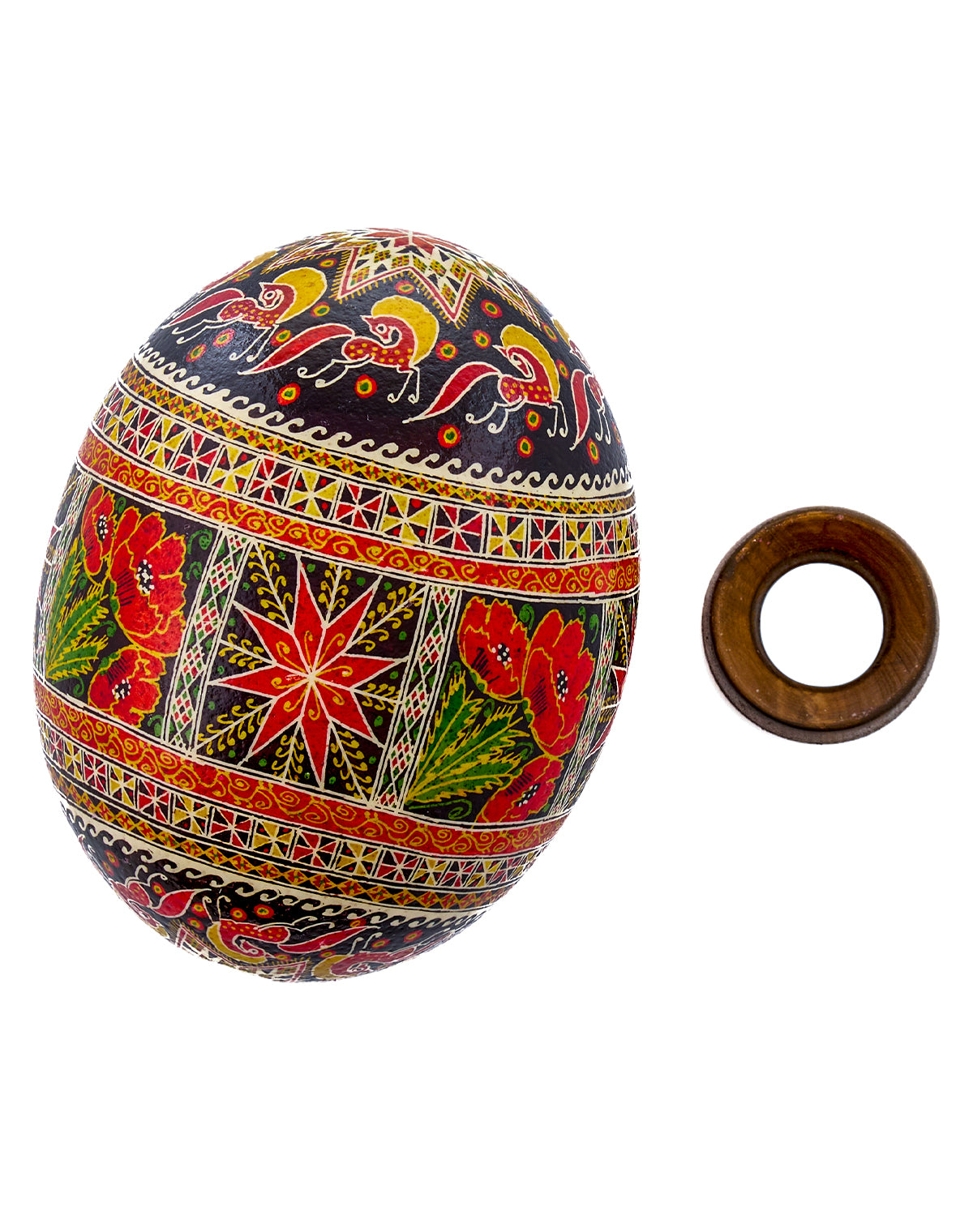 Ukrainian Hand-Painted Easter Ostrich Egg Pysanka