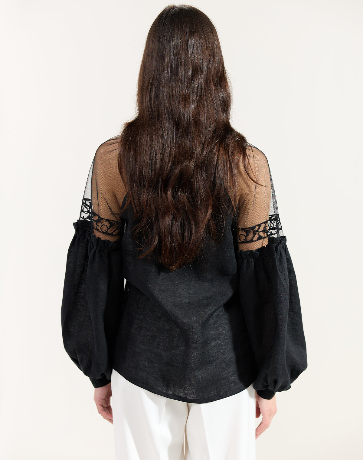Black on black embroidered blouse Ukrainian vyshyvanka bohemian ethnic shirt boho chic peasant