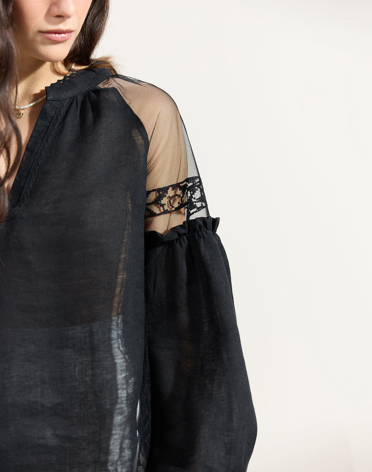 Black on black embroidered blouse Ukrainian vyshyvanka bohemian ethnic shirt boho chic peasant