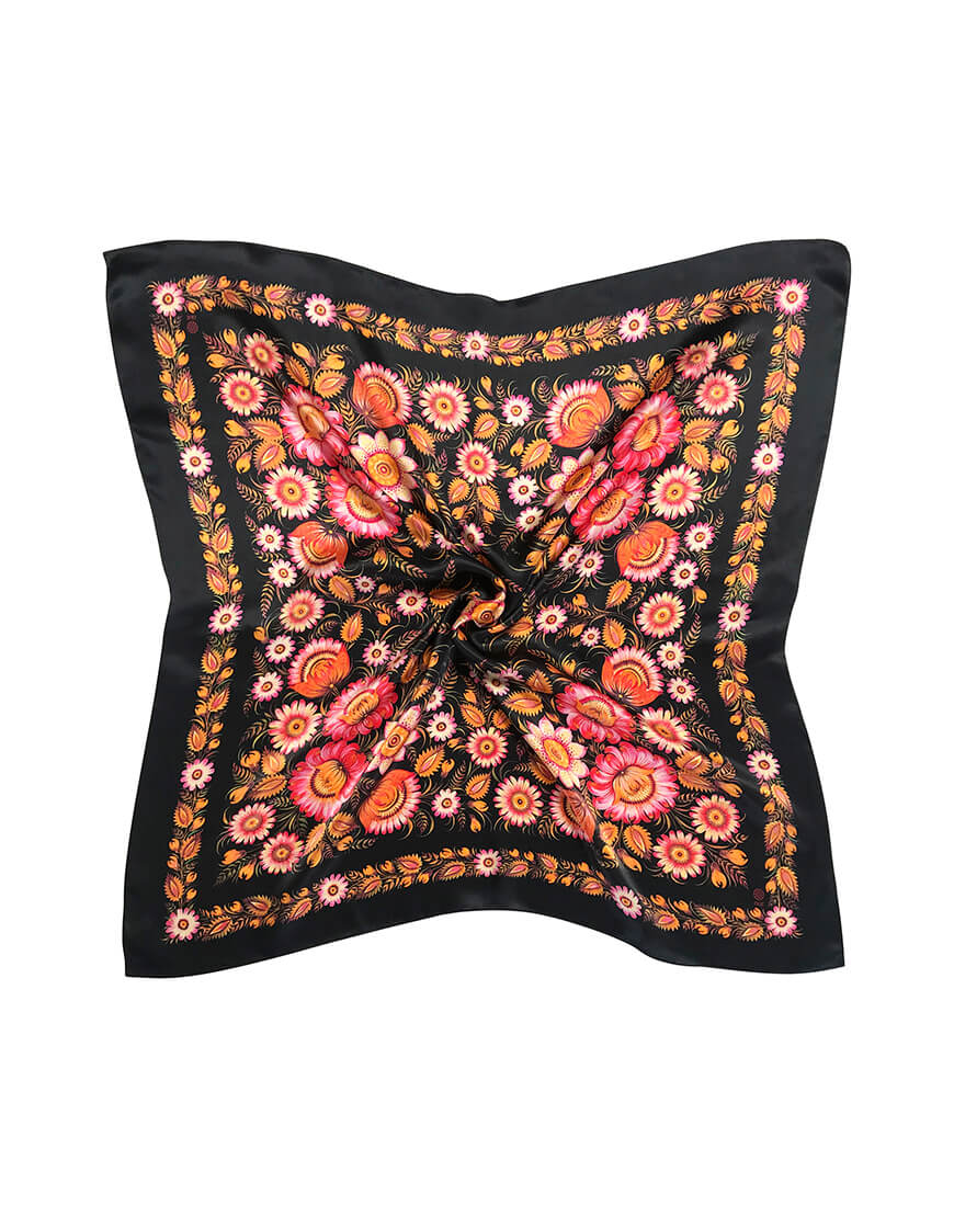 black-silk-scarf-ukrainian-floral-design
