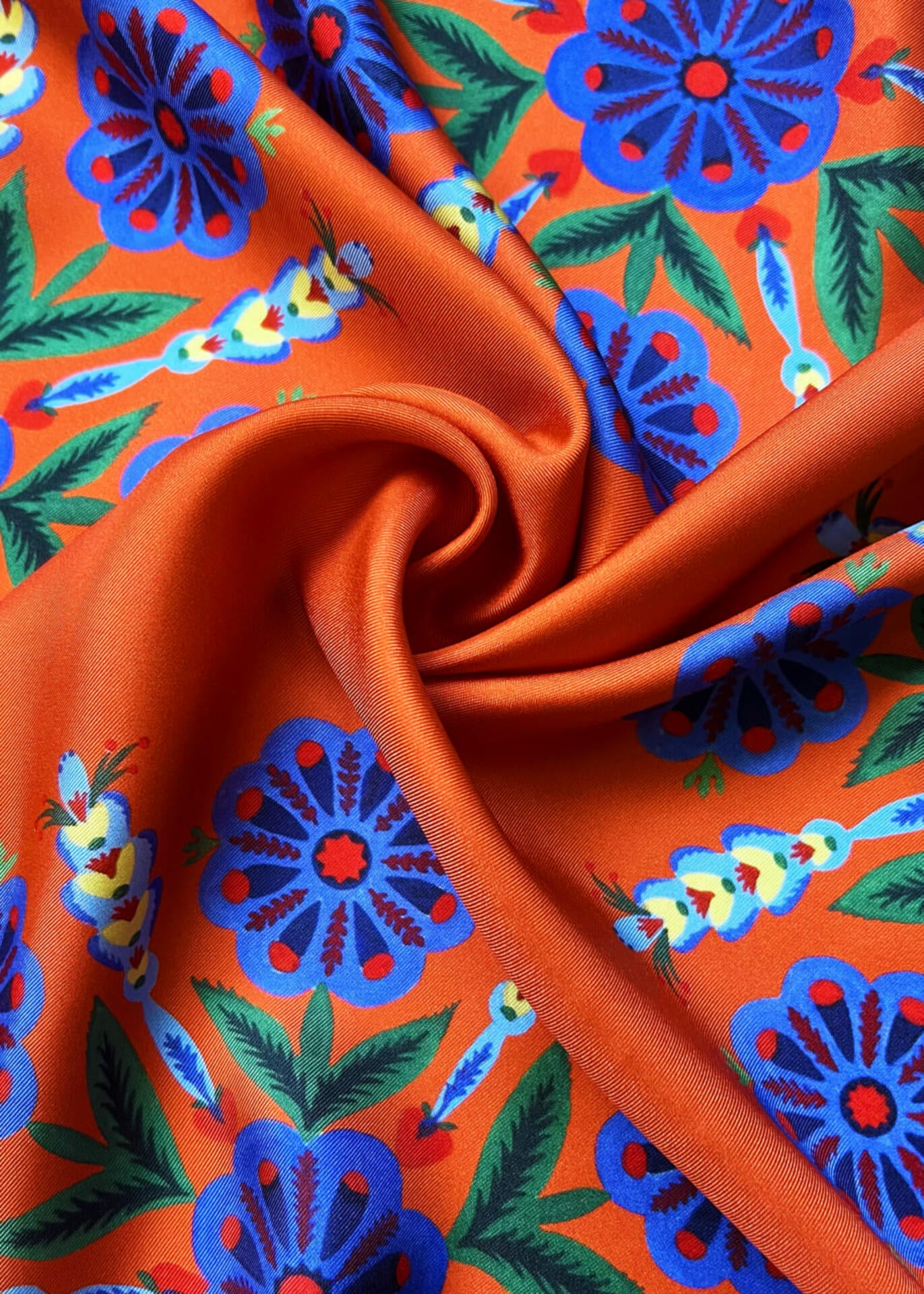 Orange Bohemian 100% Silk Shawl