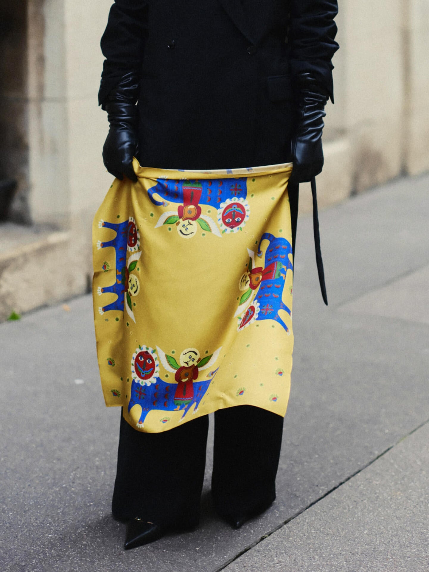 Yellow Bohemian 100% Silk Shawl Angel - Hand-Painted Scarf from Dreams Collection