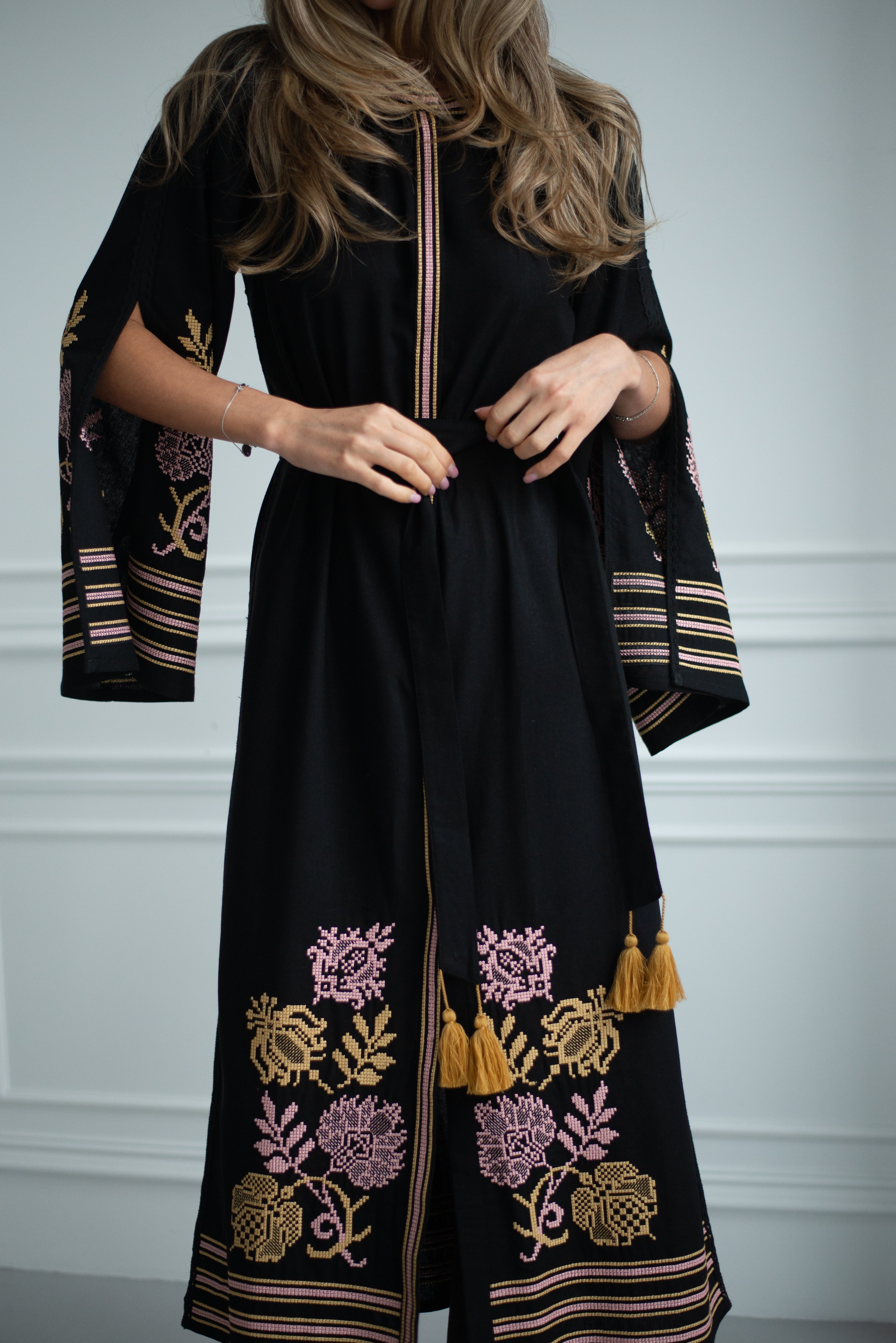 Black dress Ukrainian Embroidered vyshyvanka 