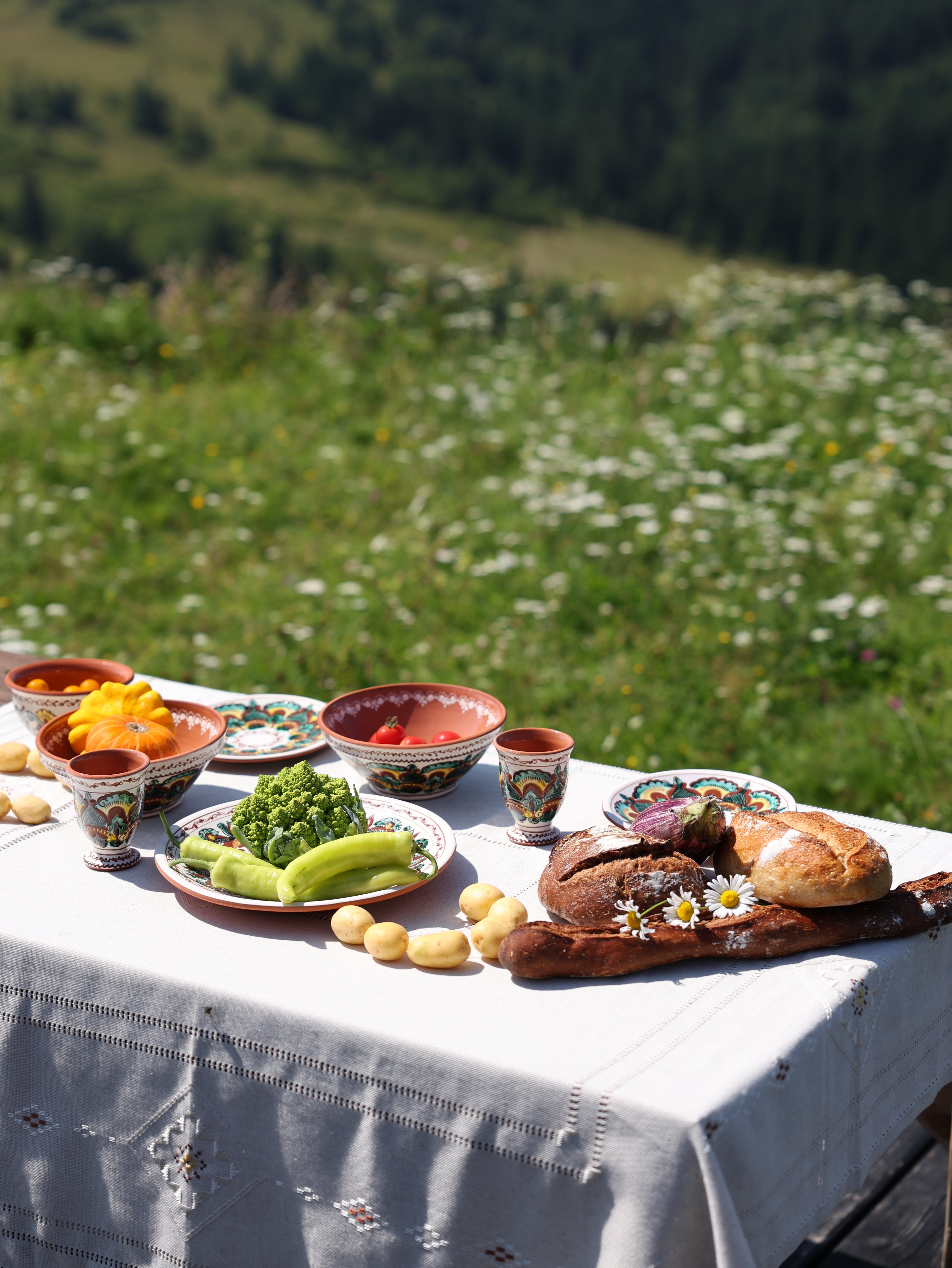 Set Handmade Tablecloth 220 * 150 СМ + 6 Napkins 30*30 CM. Coffee, Easter tablecloth, Traditional Tablecloth Ukrainian Embroidered