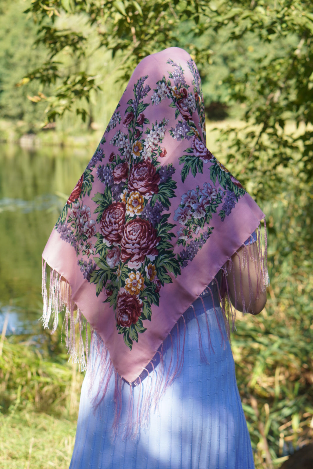 Pink Ukrainian wool shawl,Traditional Ukrainian, gift for women, Mom, Daughter bohemian scarf flower, Ukrainian clothings, Christmas