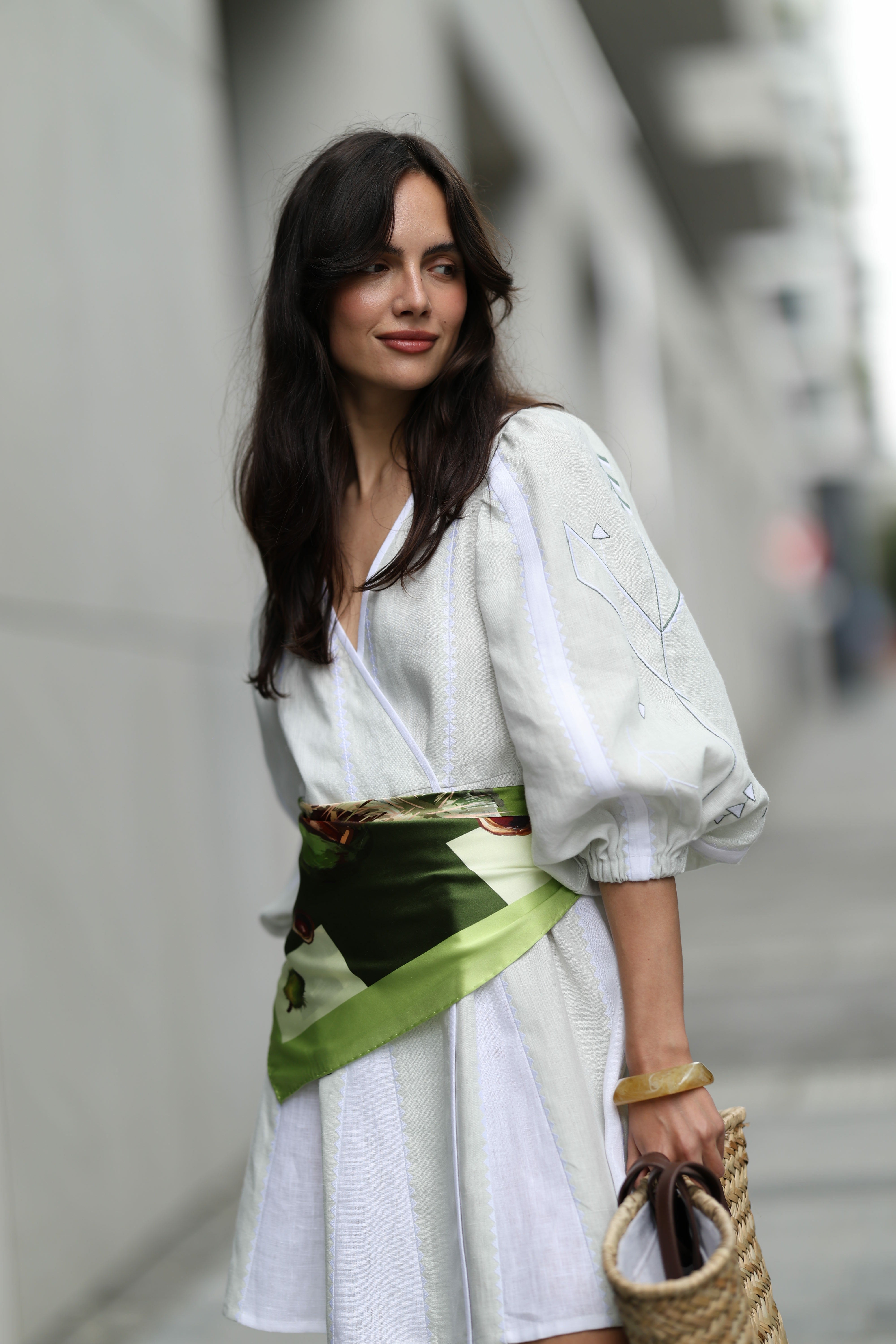 Women's Mint Embroidered minidress is made in a light summer style