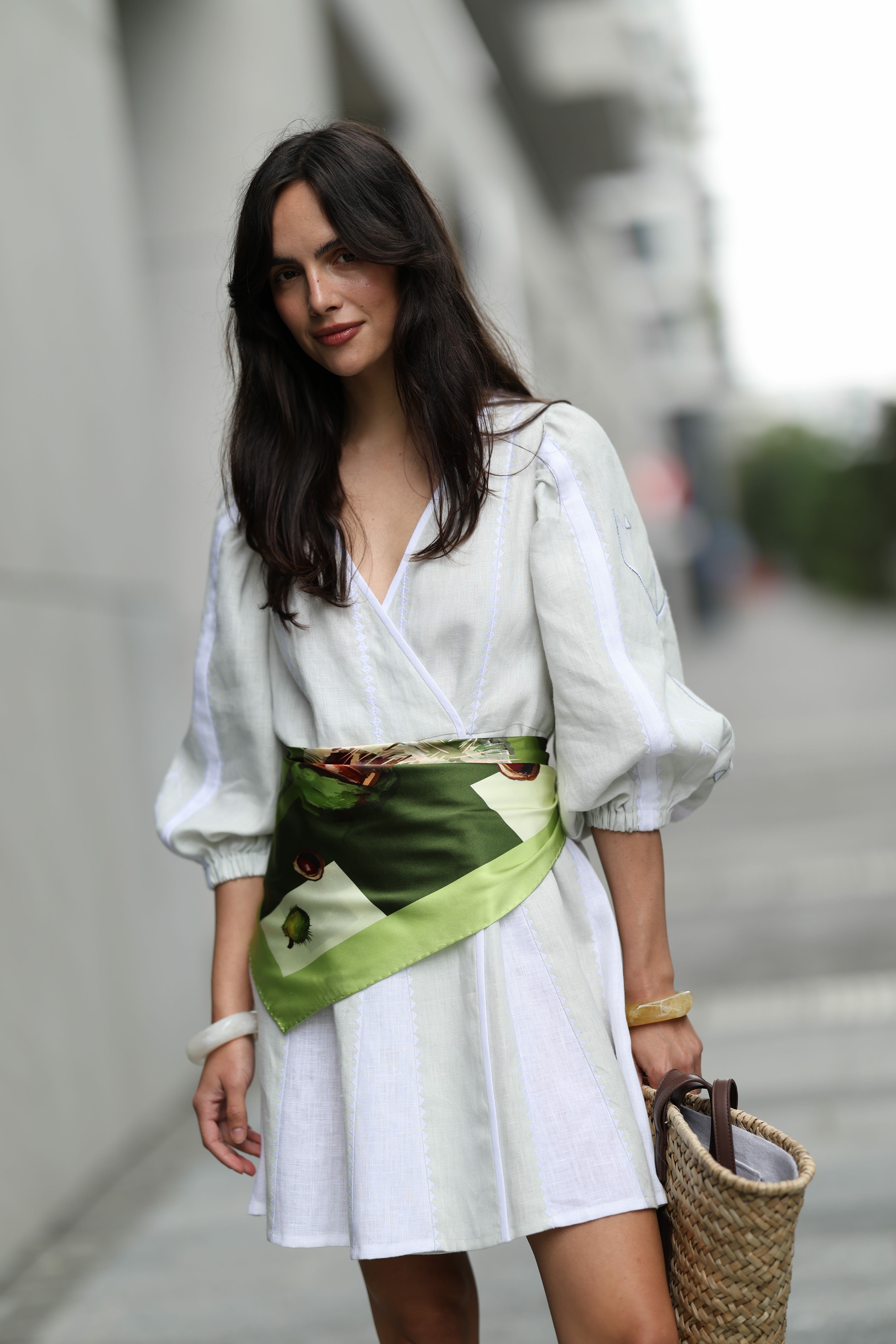 Women's Mint Embroidered minidress is made in a light summer style