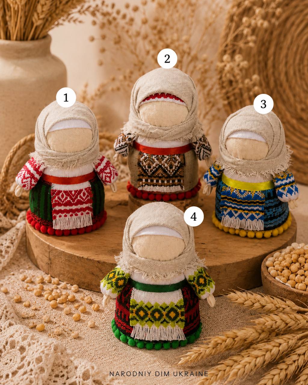 Traditional Ukrainian dolls in embroidered clothing  