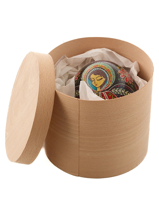 Angel Ukrainian Hand-Painted Ostrich Real Egg Pysanka Easter