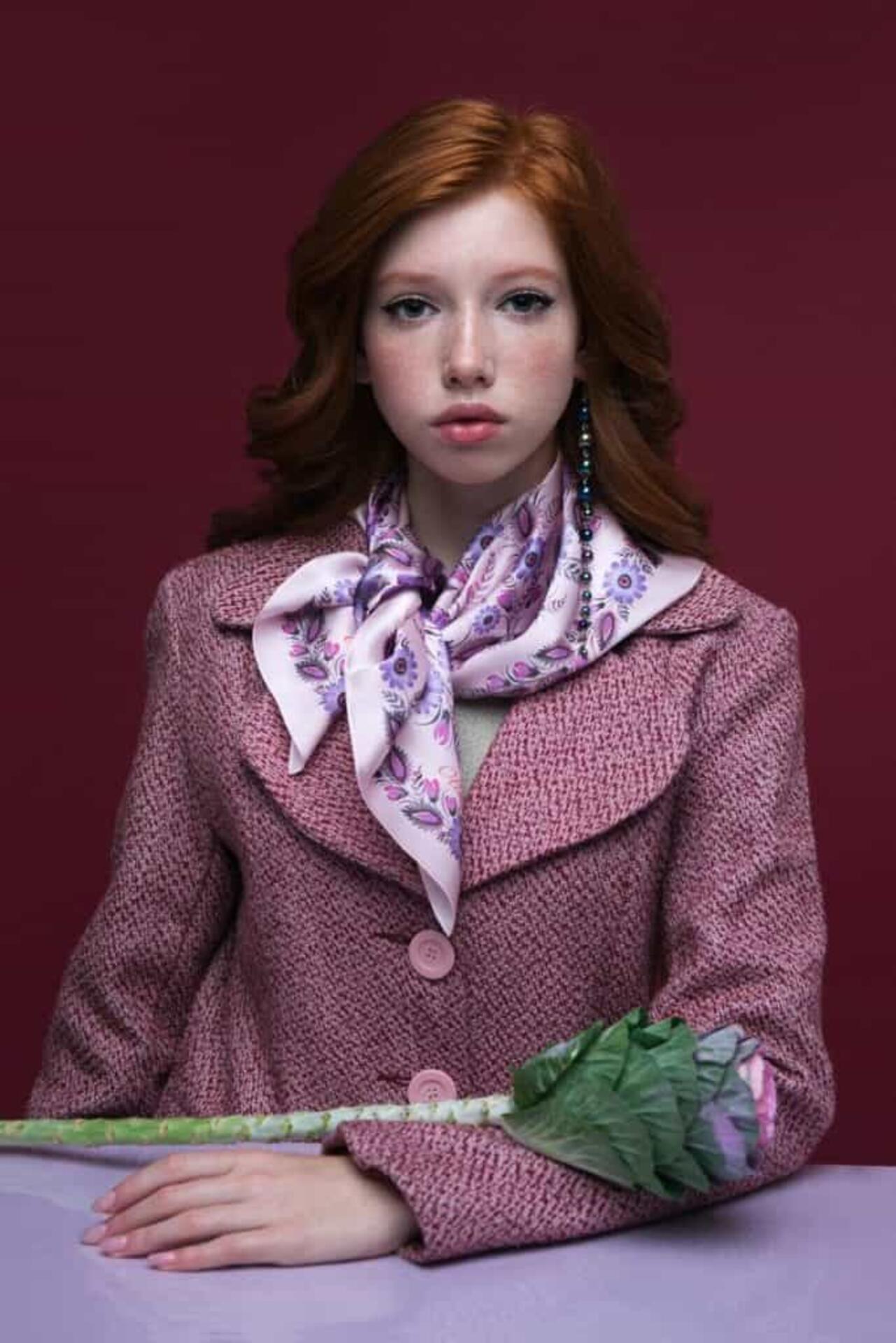 Pink Bohemian 100% Silk Ethnic Shawl - Hand Painted Scarf