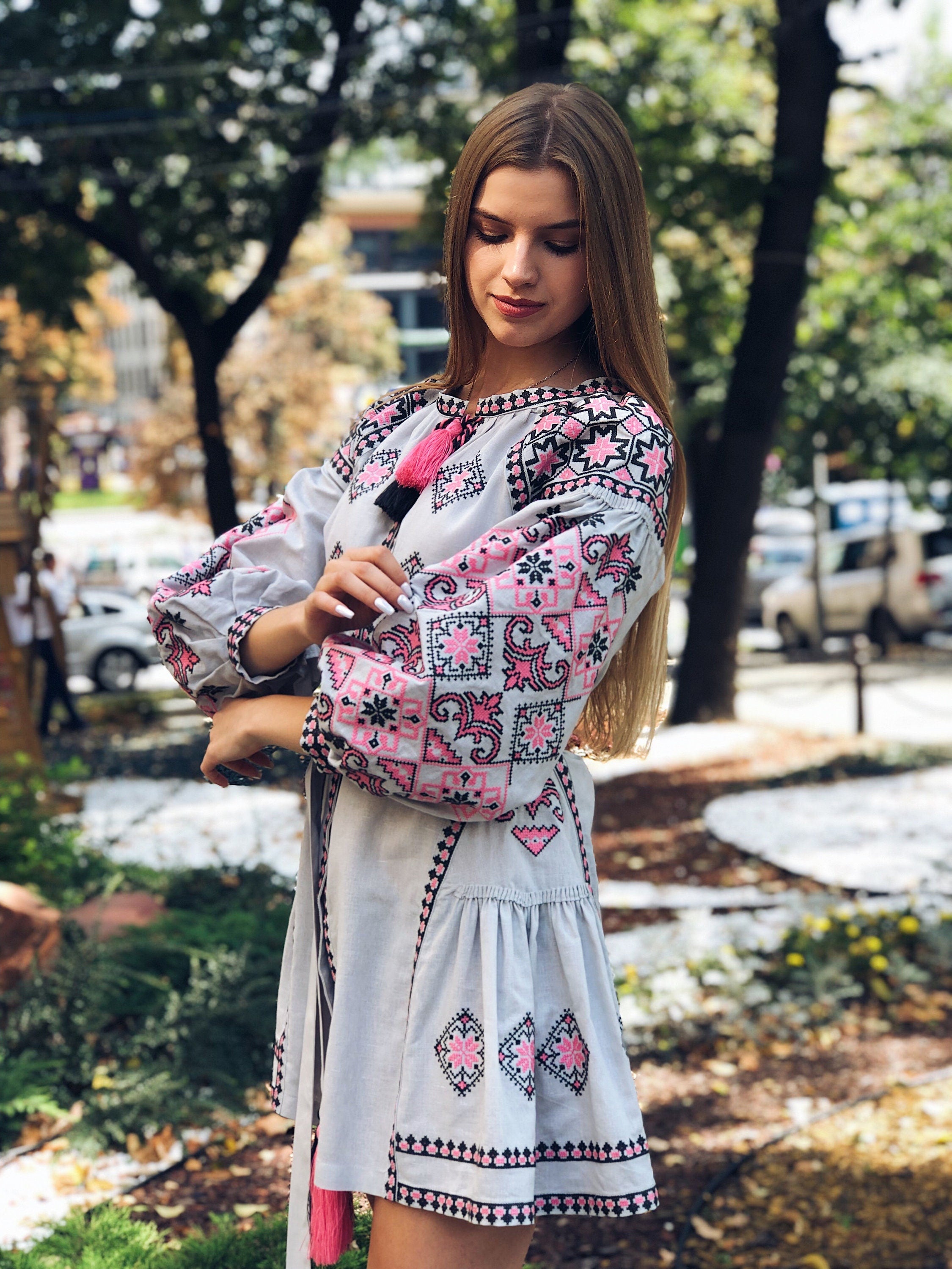 Ukrainian Vyshyvanka Boho Dress for Women