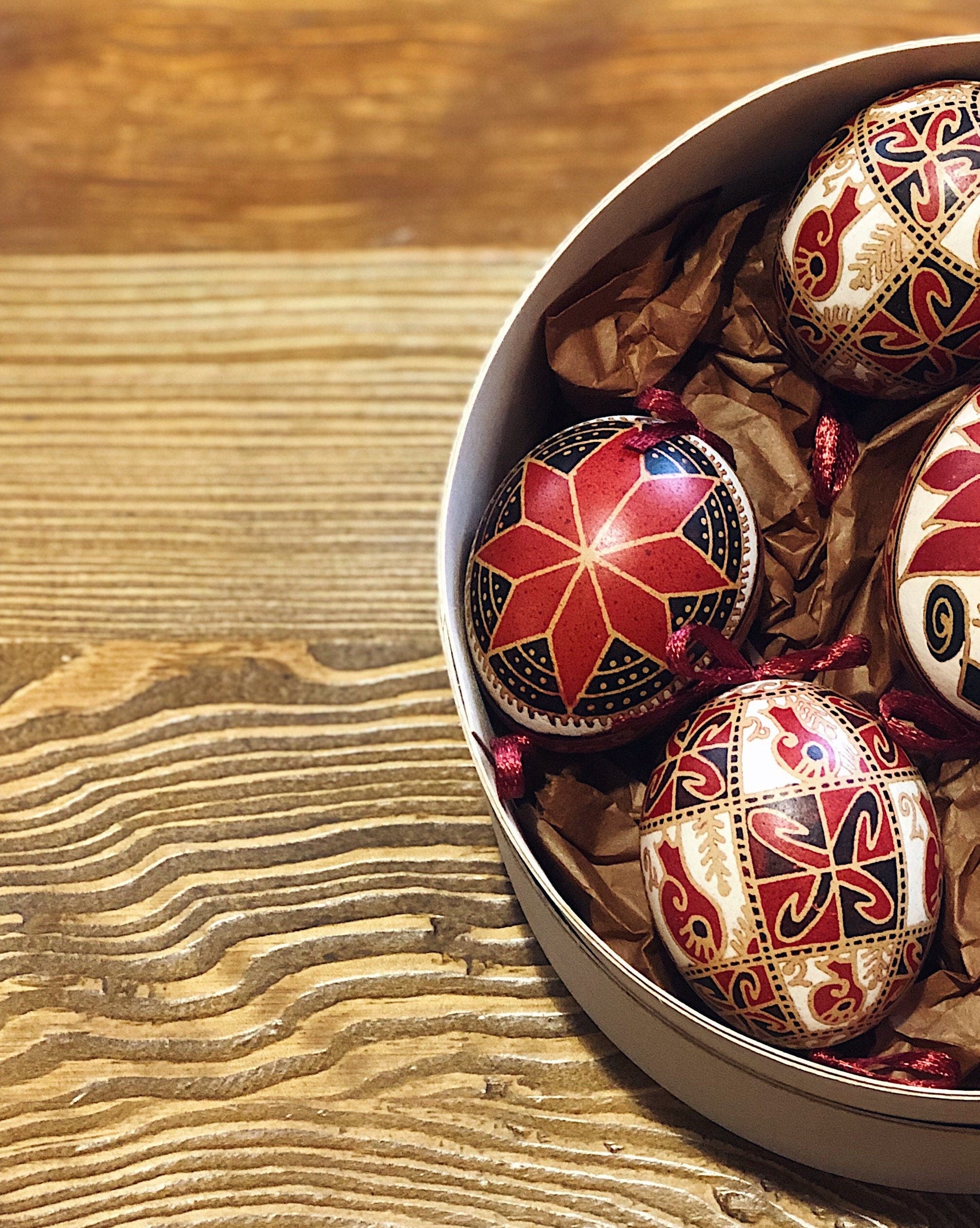 12 Handmade Ukrainian Pysanka Eggs - High-Quality Traditional Easter Decor
