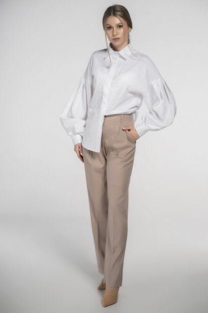 White Ukrainian Vyshyvanka Blouse - Bohemian Ethnic Shirt