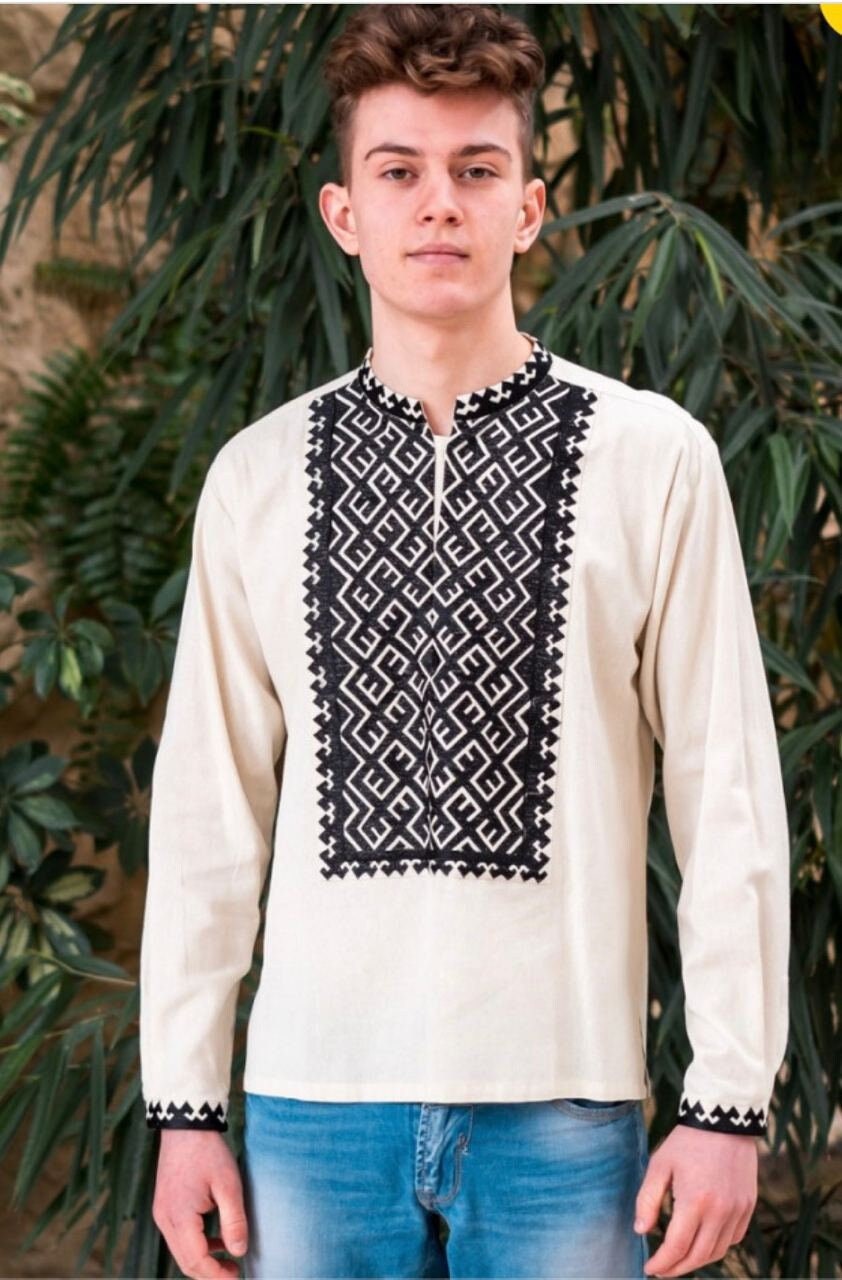 Men's Embroidered Linen Vyshyvanka Shirt