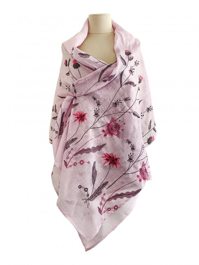 2025 Pink Ukrainian Shawl - Traditional Bohemian Scarf for Women