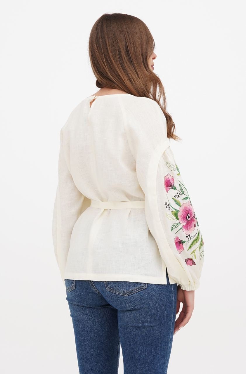 2025 Linen Ukrainian Vyshyvanka Blouse - Bohemian Embroidered Shirt