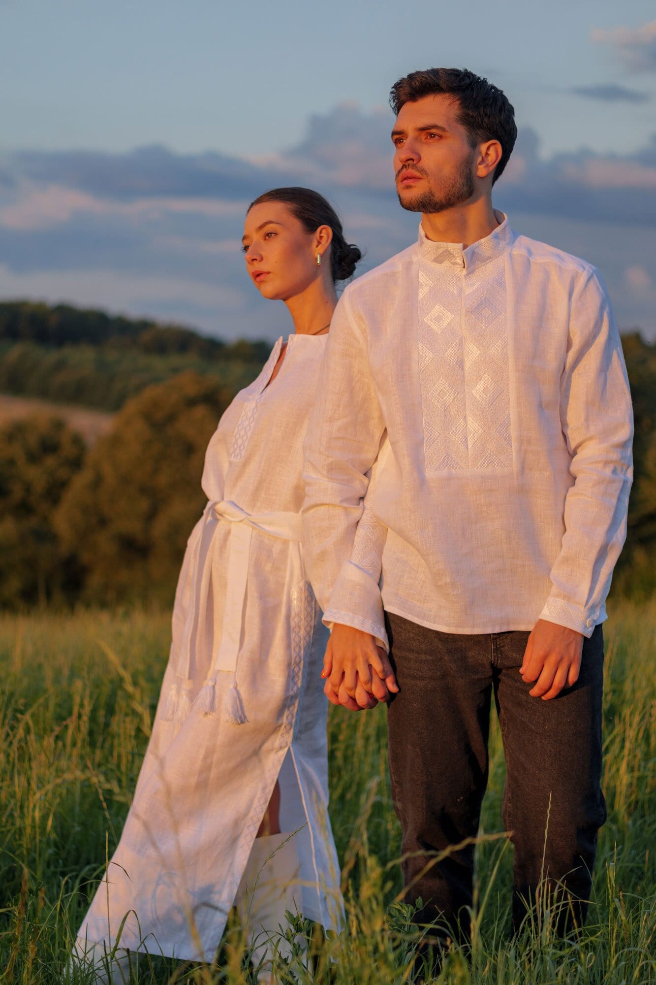 White Embroidered Ukrainian Vyshyvanka Dress - Boho Wedding Dress