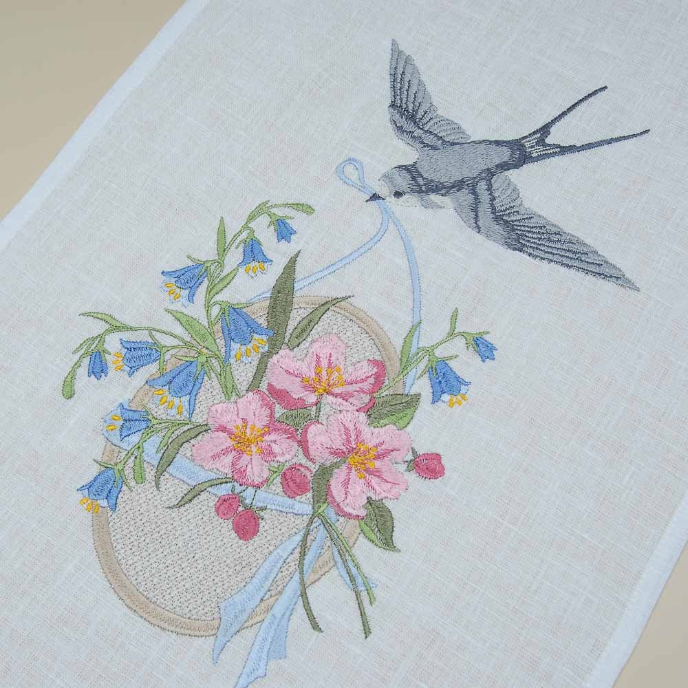 Embroidered Ukrainian Easter Napkin 37x25 cm - Swallow Design