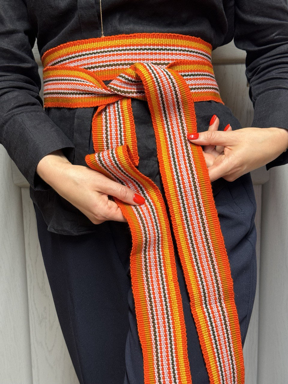 Krajka 6m Hutsul Woven Sash Belt - Ethnic Ukrainian Cossack Style