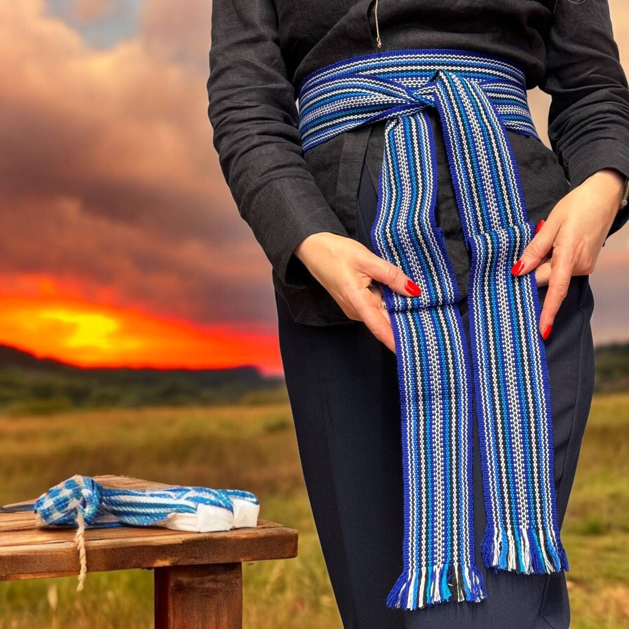 3m Krajka Hutsul Woven Sash Belt | Slavic Ethnic Kushak for Sharovary