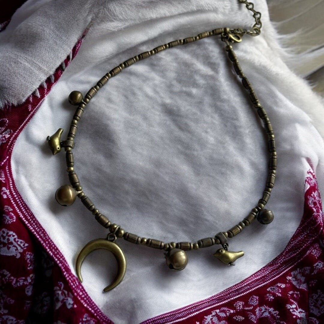 2025 Handmade Metal Lunnitsa Necklace - Ukrainian Traditional Folk Art Jewelry