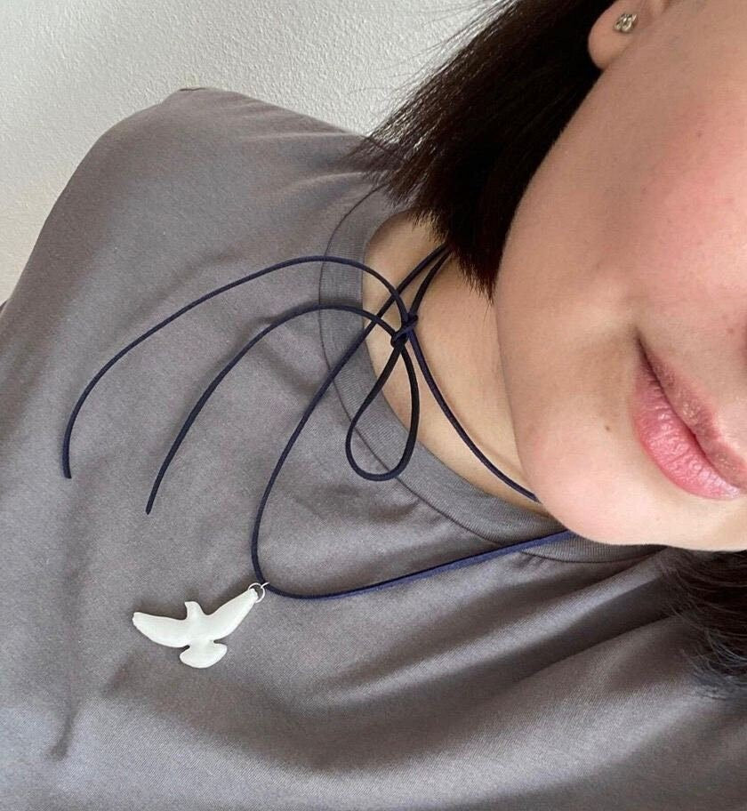 Handmade Bird Necklace | Ukrainian Artisan Jewelry with Clay Bird