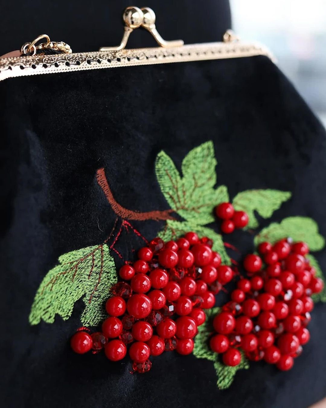Clutch Ukrainian Embroidered Viburnum Bag Small Purse Ethnic Fashion Accessory Crossbody Authentic Ukrainian Design Unique Folk Art