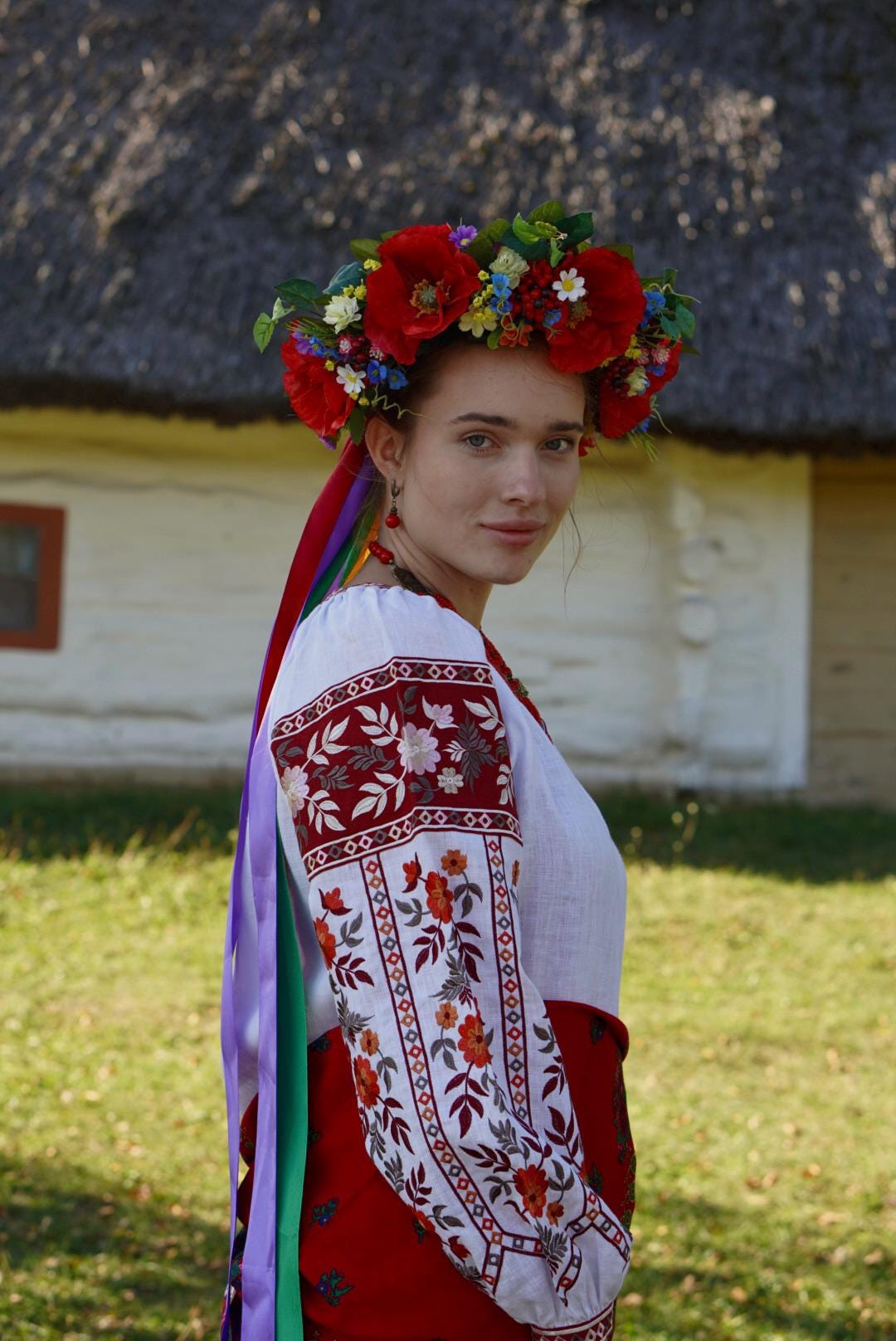 White Embroidered  blouse Ukrainian Vyshyvanka blouse. Embroidered Women Shirt. Embroidery.Gift for Her, Embroidered Christmas
