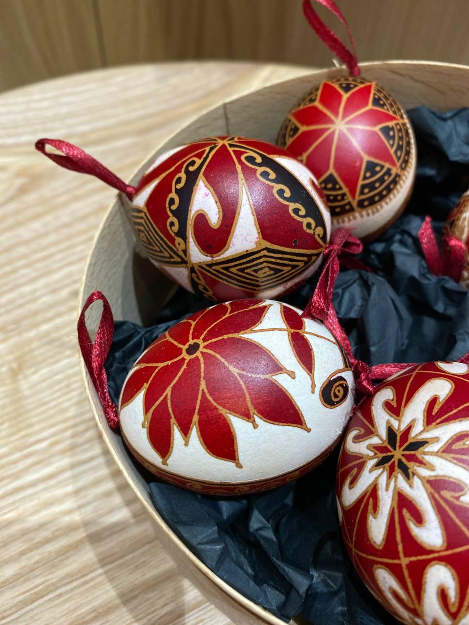 Traditional Ukrainian pysanka egg. Real Chicken Pysanky eggs 6 pieces in the set. Chicken Pysanky. Gift for Her, Gift for mother Christmas