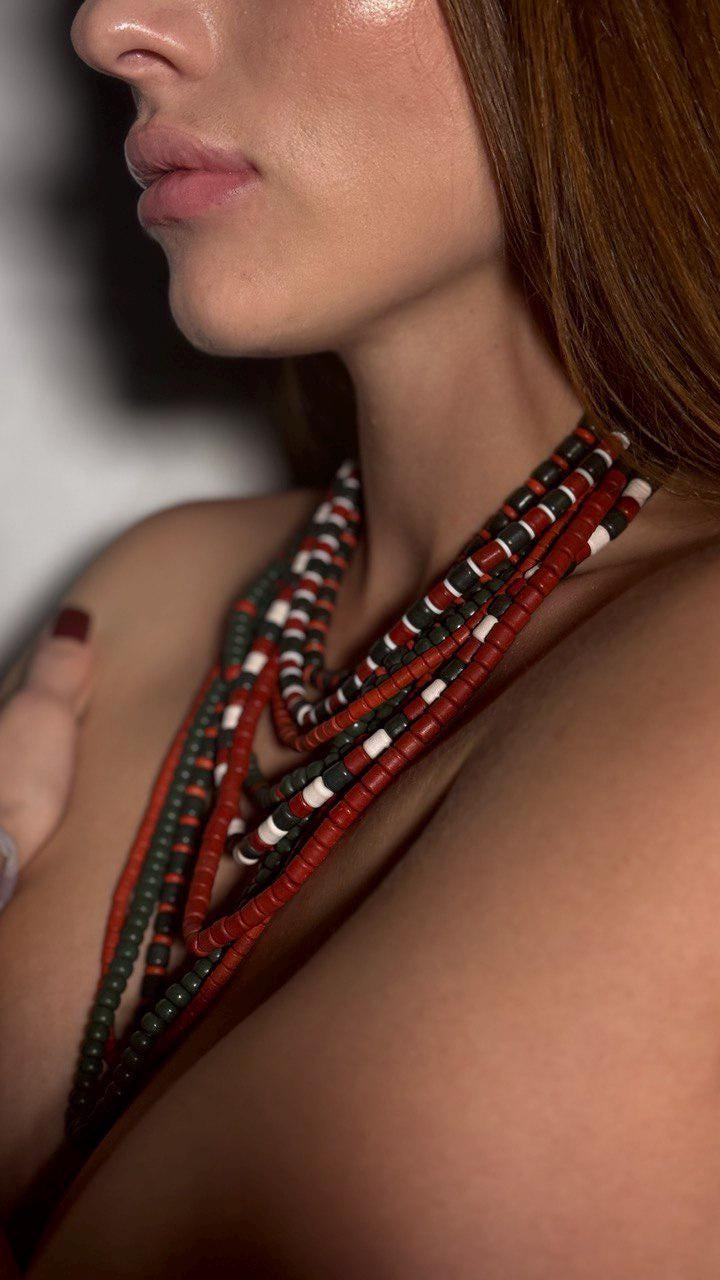 Ukrainian Traditional necklace Jewelry  Ethnic ceramics  Necklace of antique fireplace beads with contempt Gift for Her Birthday