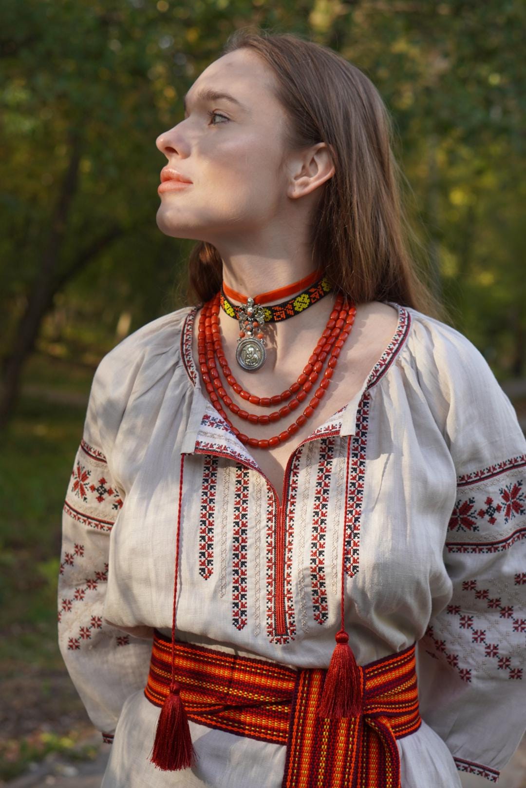 Red Ukrainian Traditional Coral necklace Jewelry Ethnic Necklace beads Ukrainian necklace, ethnic necklace, Ukraine artiste EasterGift