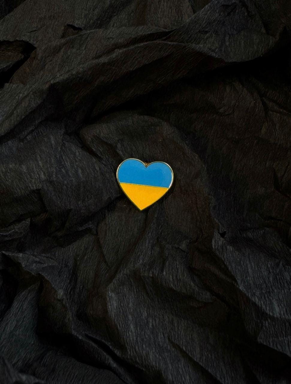 Ukrainian Heart badge, handmade badge, badge in colors of Ukrainian flag handmade badge Ukraine seller Easter gift Support Ukraine