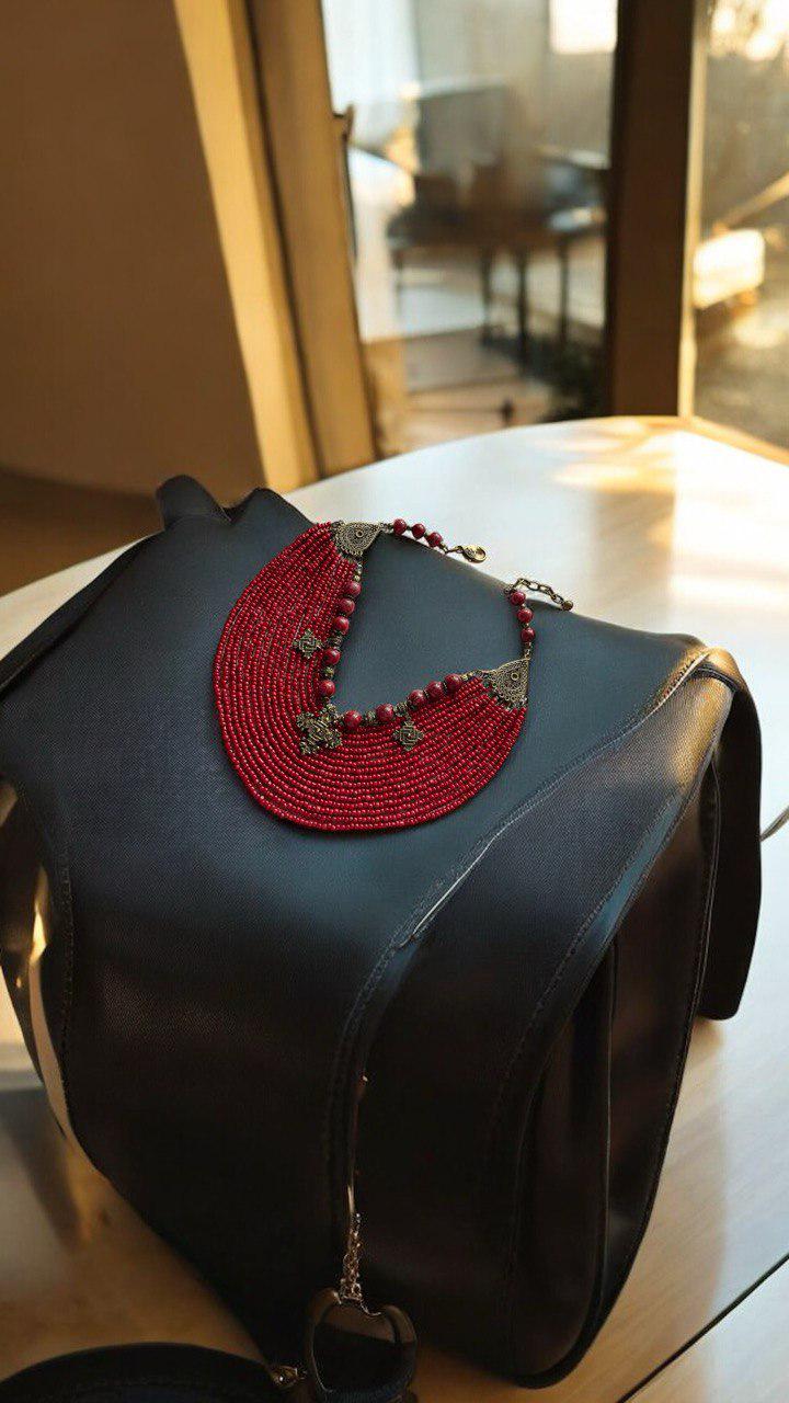 Red Ukrainian Traditional necklace Jewelry Ethnic ceramics Multirow Necklace of antique fireplace beads with contempt Gift for Her Christmas