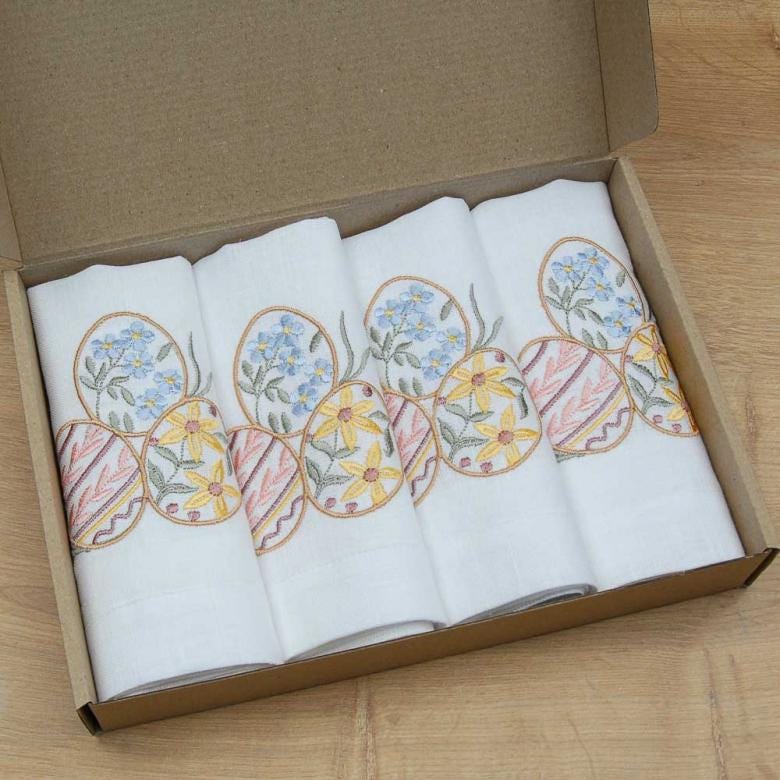 SET 2 Napkins "Easter garland" 40* 40 СМ Embroidered Tablecloth Ukrainian Embroidered Tablecloth Gift for Mom Gift for WifeMOTHERS DAY