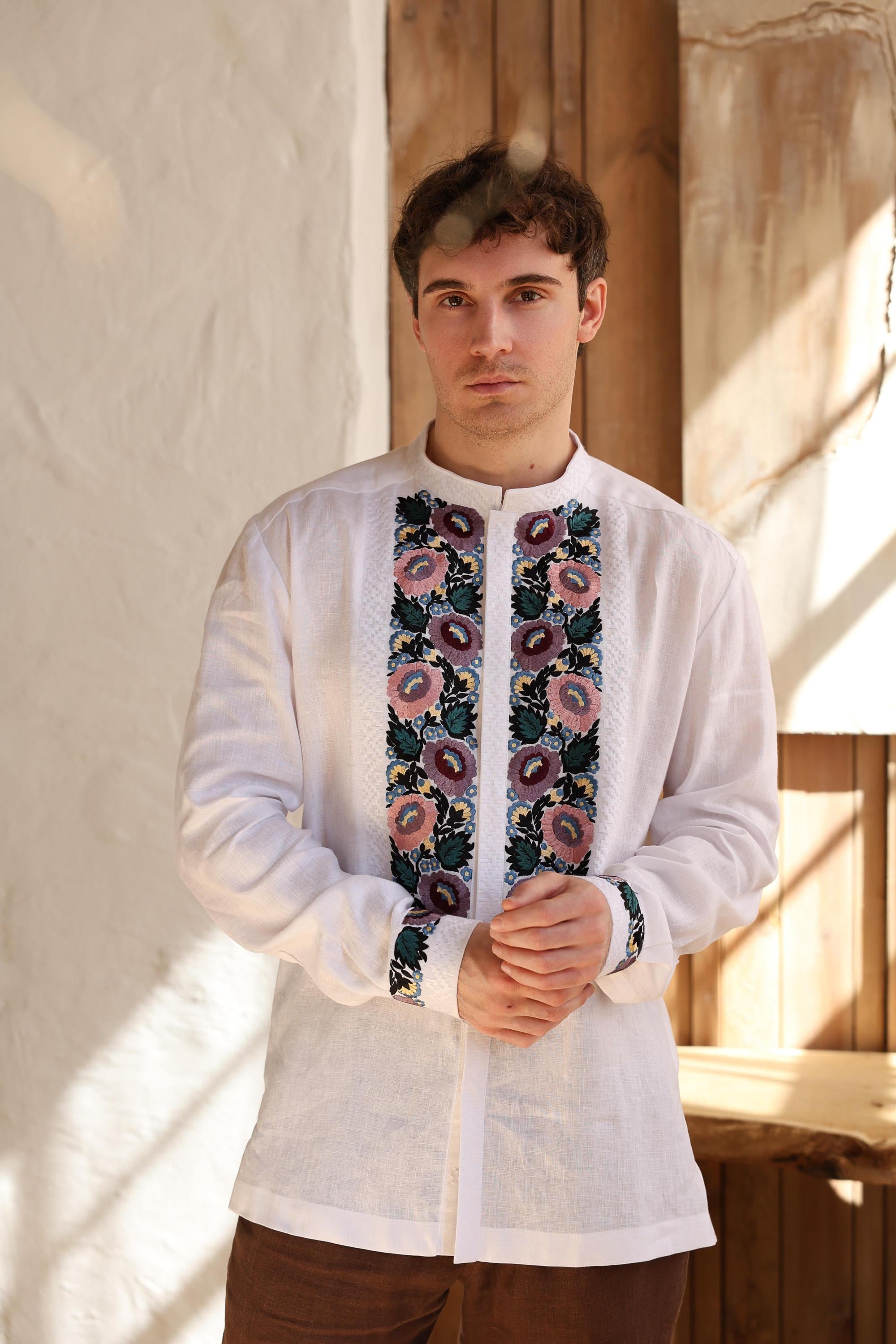 Linen Shirt, Ukrainian shirt for men, Embroidered shirt, Men's embroidered Traditional Vyshyvanka, Gift for Him, Gift for Husband