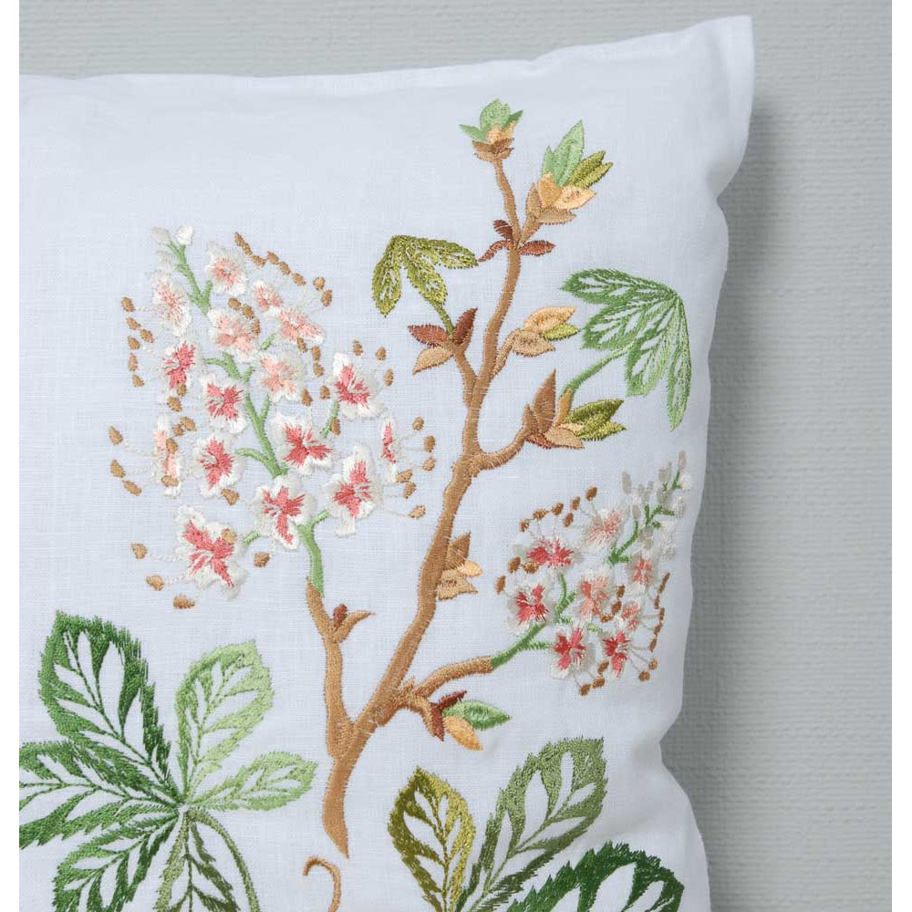Embroidered Linen Pillowcase from the Blooming Chestnuts 40x40 cm Organic Home Decor